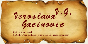Veroslava Gaćinović vizit kartica